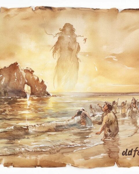 Fouha Rock at Umatac Bay with Fu’una’s spirit creating the first people of Guam.