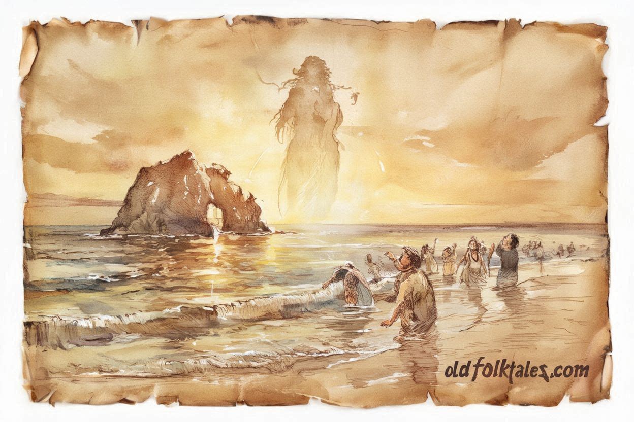 Fouha Rock at Umatac Bay with Fu’una’s spirit creating the first people of Guam.