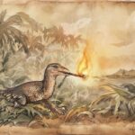 Chamorro legend showing a small creature stealing fire from spirits and bringing it to humankind on Guam.