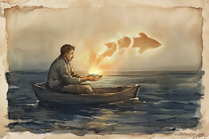 A fisherman meeting the living stone fish in Palau’s sea.